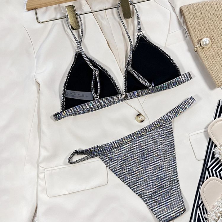 Multicolor Gradient Strap Buckle Sexy Swimsuit