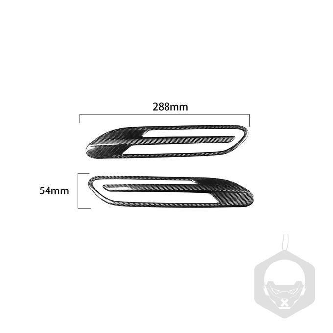 2Pcs Carbon Fiber Car Side Fender Air Vent Outlet Trim-Black