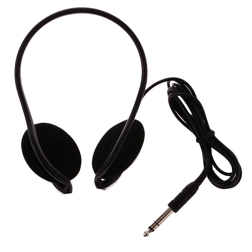 Electronic Piano Headphone Stereo Headset 6.35mm Plug, For