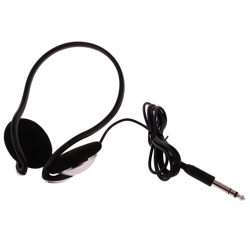 Electronic Piano Headphone Stereo Headset 6.35mm Plug, For