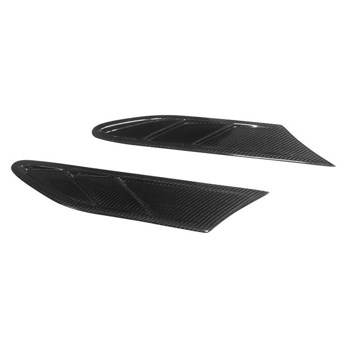 2Pcs Self-adhesive Black Carbon Fiber Side Fender Air-Black