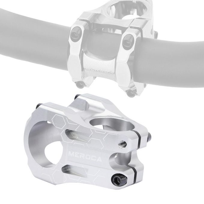 MTB Road Bike Stem Lightweight Front Fork 1-1/8" 31.8mm Short Silver