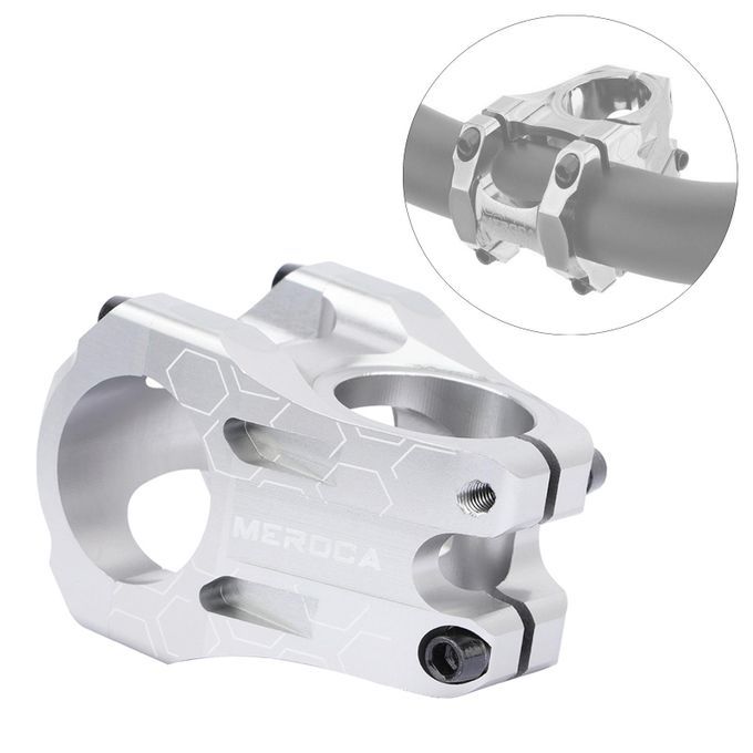 MTB Road Bike Stem Lightweight Front Fork 1-1/8" 31.8mm Short Silver