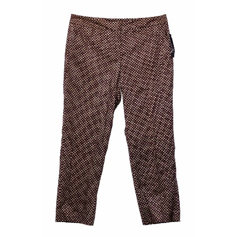 Women's Print Ankle Pants- Brown