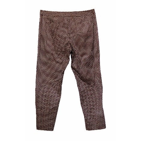Women's Print Ankle Pants- Brown