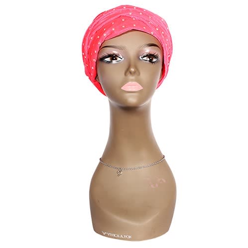 Embellished Studded Velvet Wrap Turban - Pink