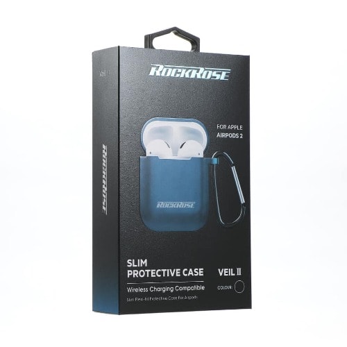 Earbuds Silicone Protective Case With Anti-Loss Carabiner - Black