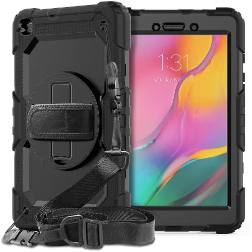 Defender Case For Samsung Galaxy Tab A 8.0 Case 2019 Stand Handle For T290 Sm-t295 Black