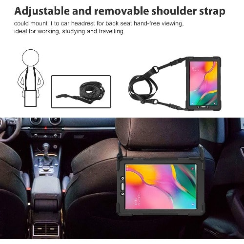 Defender Case For Samsung Galaxy Tab A 8.0 Case 2019 Stand Handle For T290 Sm-t295 Black
