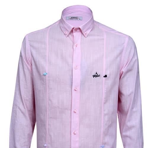Men's Plain Long Sleeve Shirt- Pink- Msht-4026