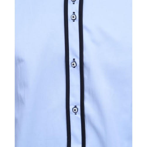 Men's Long Sleeve Shirt - Msht - 4092  -  Blue & Black