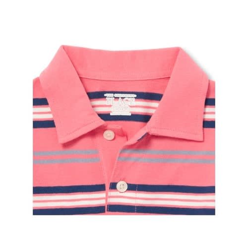 Toddler Boys Short Sleeve Striped Polo-astilbe 12-18m