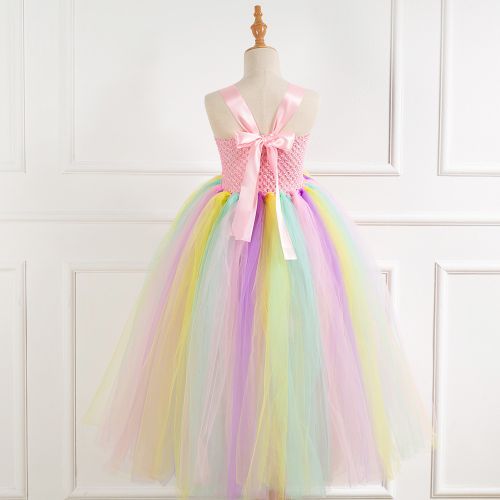 Girls' Dress [Plus Lining*Long Section*Flowers*tutu Skirt*Net Yarn Princess Dress]-93306
