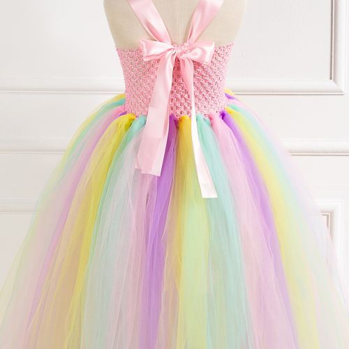 Girls' Dress [Plus Lining*Long Section*Flowers*tutu Skirt*Net Yarn Princess Dress]-93306
