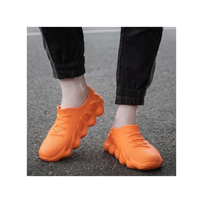 Rain Shoes Women's Short Rubber Shoes Fashion Wear Non-slip Waterproof Orange