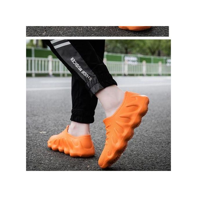 Rain Shoes Women's Short Rubber Shoes Fashion Wear Non-slip Waterproof Orange