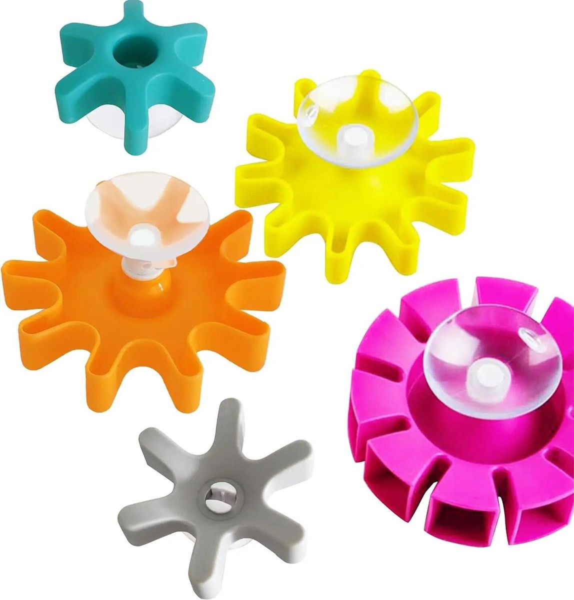 Water Gear Rotating Toys Baby Shower Color Water Wheel Suction Cup Spinner Water Toys Spinning Gear Suction Bath Toys for Kids