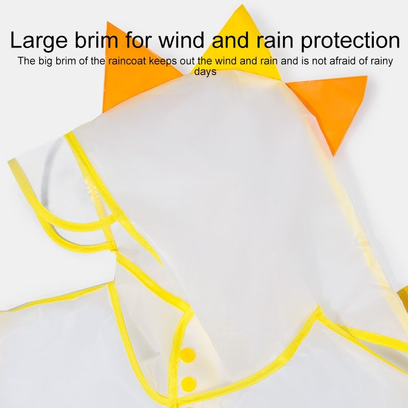 Carton Children Raincoat With Schoolbag Seat Poncho-Frog