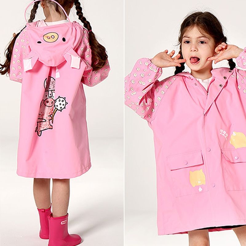 Siamese Children Raincoat Hooded Raincoat-Yellow
