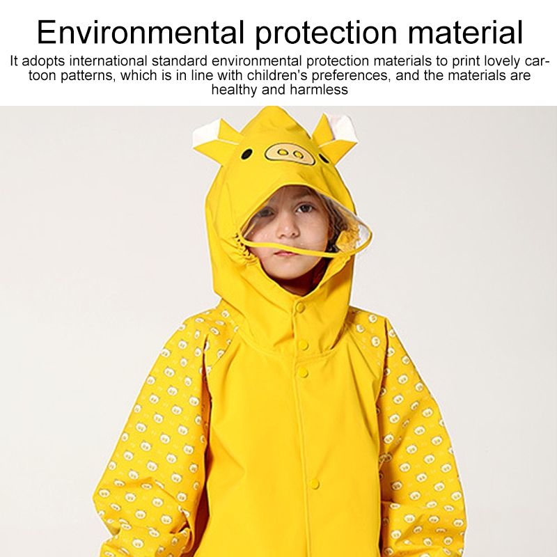 Siamese Children Raincoat Hooded Raincoat-Yellow