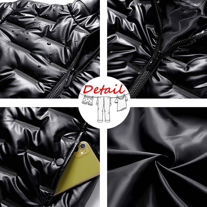2022 Autumn Bubble Padded Clothes Winter Jackets Men Bright Parka Thickened