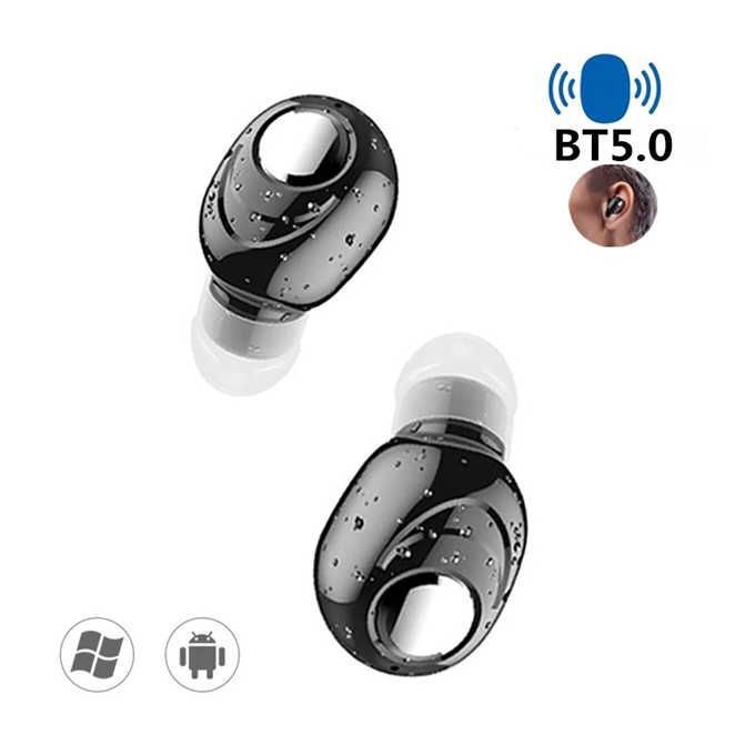 Mini In-Ear 5.0 Bluetooth Earphone HiFi Wireless Headset With Mic Sports Earbuds