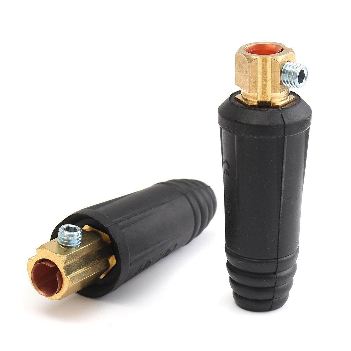 1 Pair Black+Gold Welding Cable Quick Connector Pair Machine AWG Wires (#1-2/0) 50-70 Mm2 400A