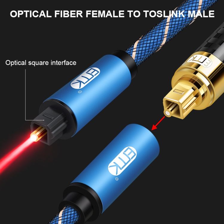 EMK Digital Optical Audio Cable, Cable Length: 3m (Blue)