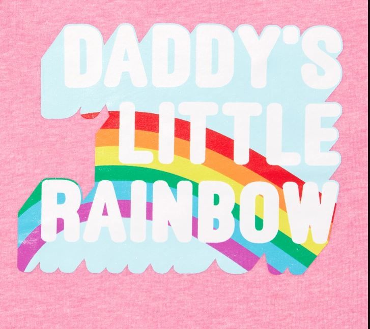 Dad's Little Girl Rainbow Graphic Top- Pink
