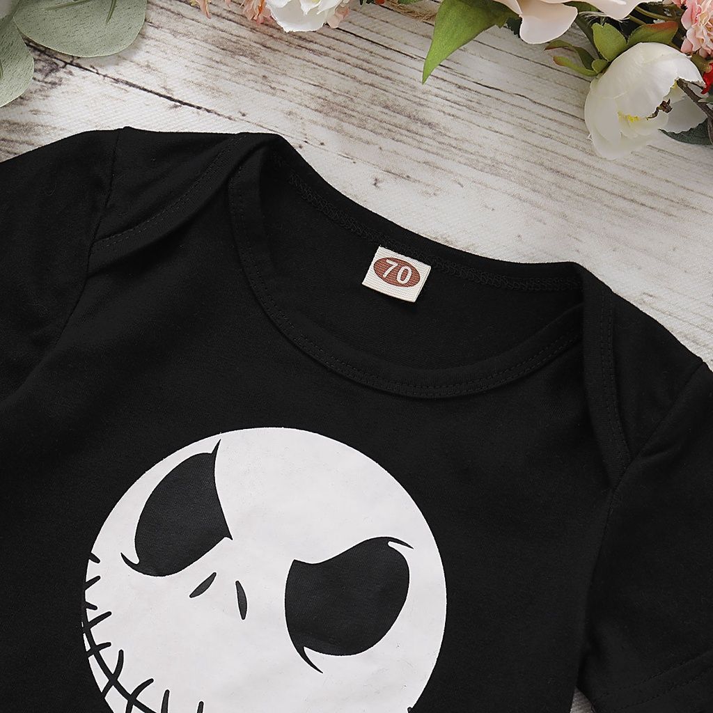 Newborn Baby Girl Halloween Short Sleeve Bodysuit+Skirt