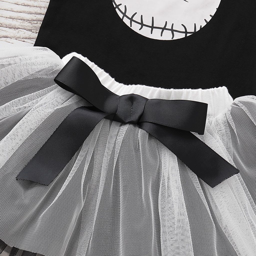 Newborn Baby Girl Halloween Short Sleeve Bodysuit+Skirt