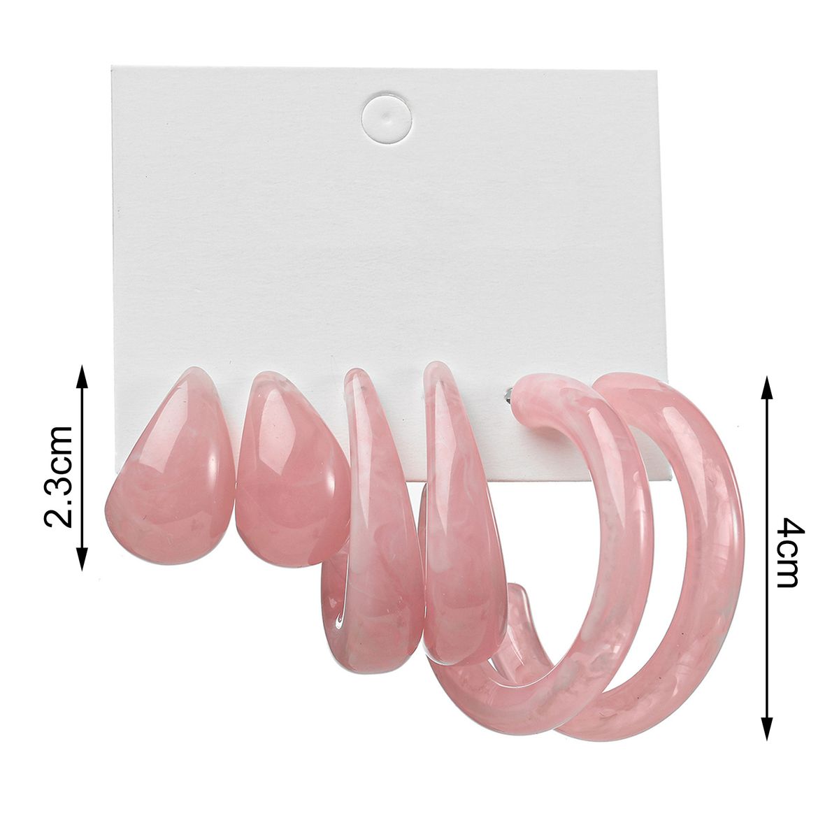 1 Set Hoop Earrings C Shape Simple Acrylic Geometry-
