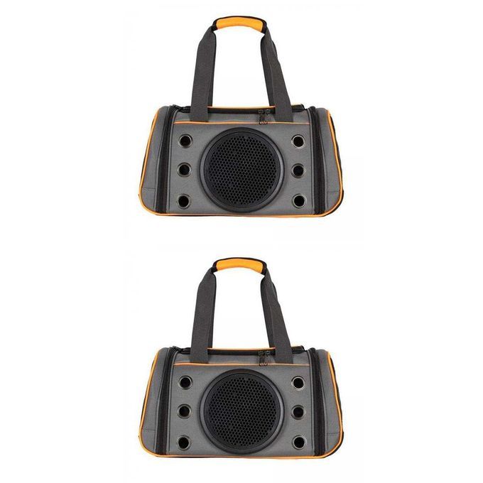2Pcs Breathable Pet Carrier Puppy Hiking Transport Folding Bag Grey
