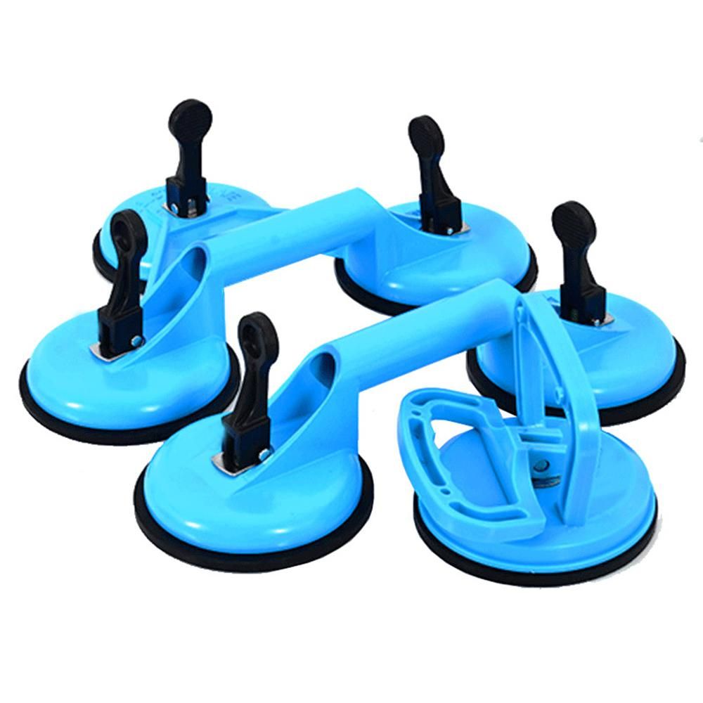 Glass Suction Cups Heavy Duty Aluminum Alloy Handheld Vacuum Panel Lifter Glass Sucker with Thick Large Rubber Pad for Lifting Moving Glass Ceramic Tiles Granite Marble