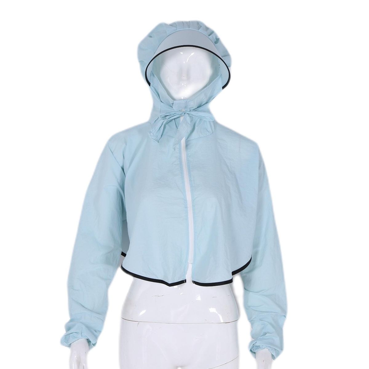Big Waves Hat Lady Folded Covering Face and Neck Riding Anti-UV Umbrella Sun Protection Clothing Out Protection