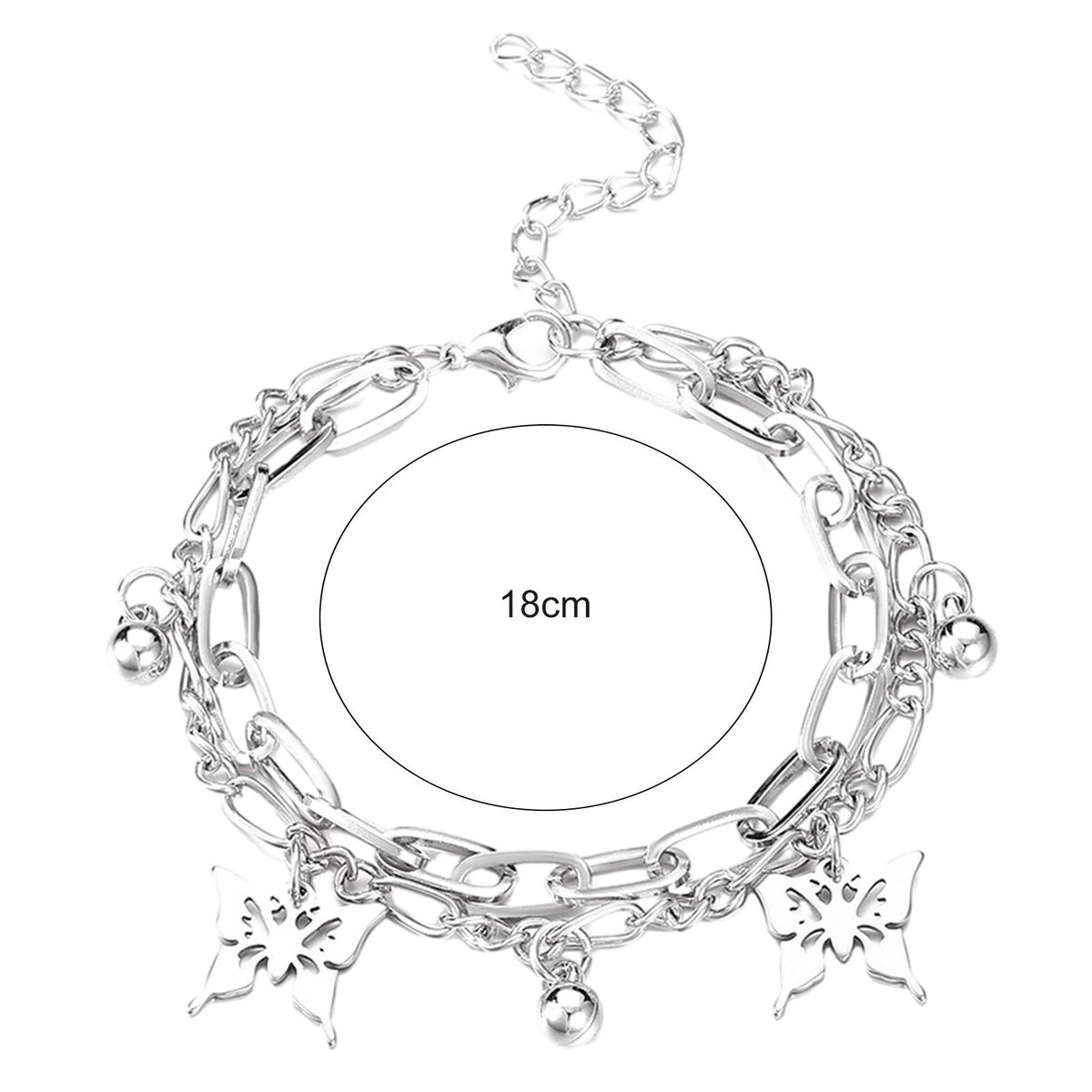 Fade-resistant Anklet Fluttering Hearts Chimes Adjustable for Women