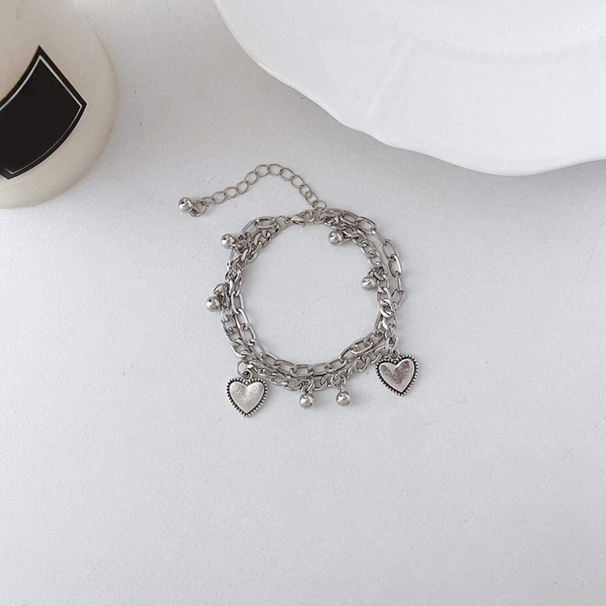 Fade-resistant Anklet Fluttering Hearts Chimes Adjustable for Women