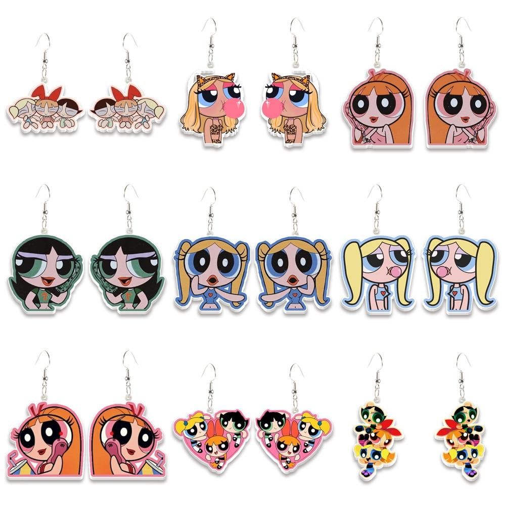 Girl Blowing Bubblegum Dangle Drop Earrings for Women Gifts Children