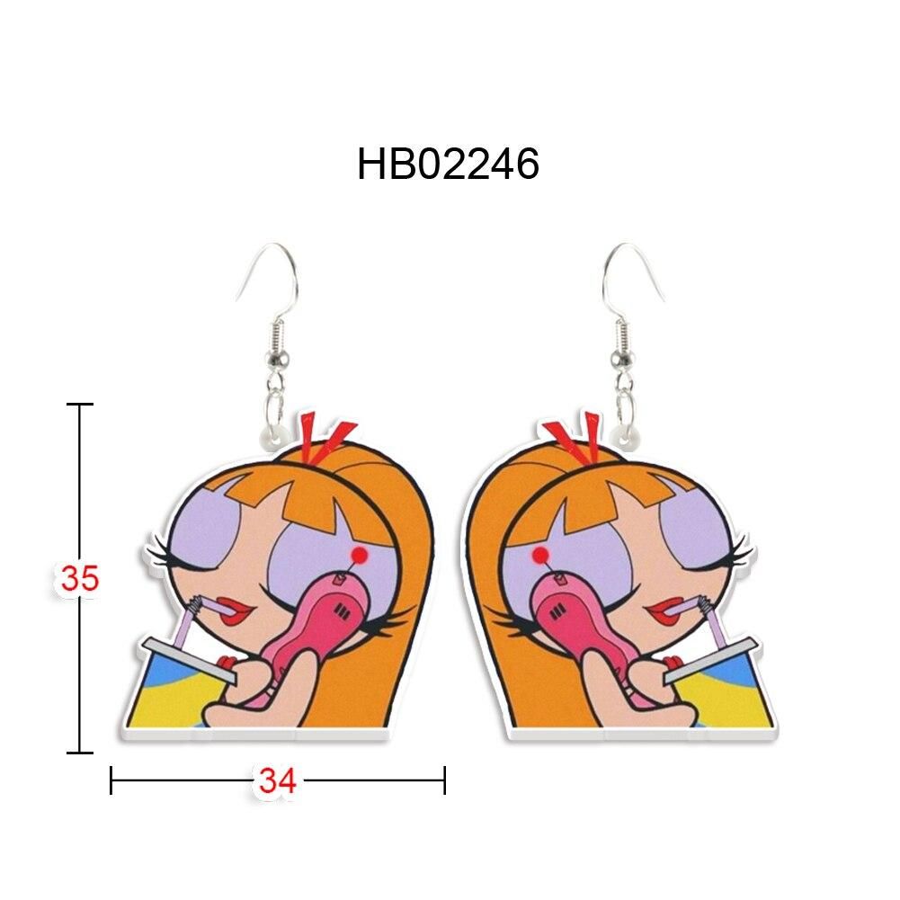 Girl Blowing Bubblegum Dangle Drop Earrings for Women Gifts Children