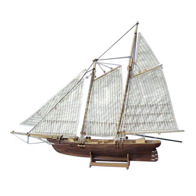 America's Cup America Sailboat 16" Built Wooden Model Yacht Boat