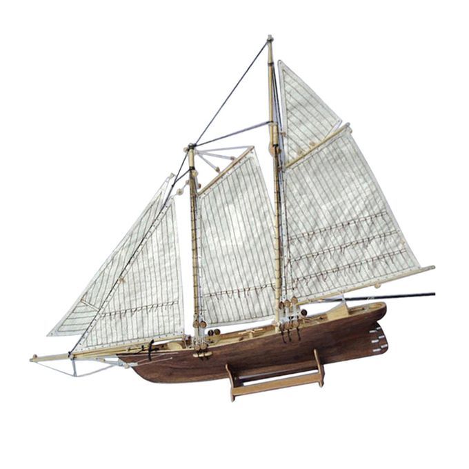 America's Cup America Sailboat 16" Built Wooden Model Yacht Boat