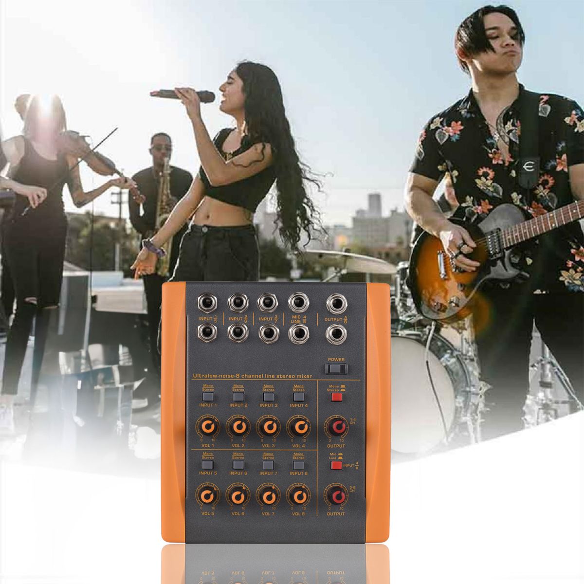 8-Channel Mixing Console Ultra Low Noise 8 Channels Line