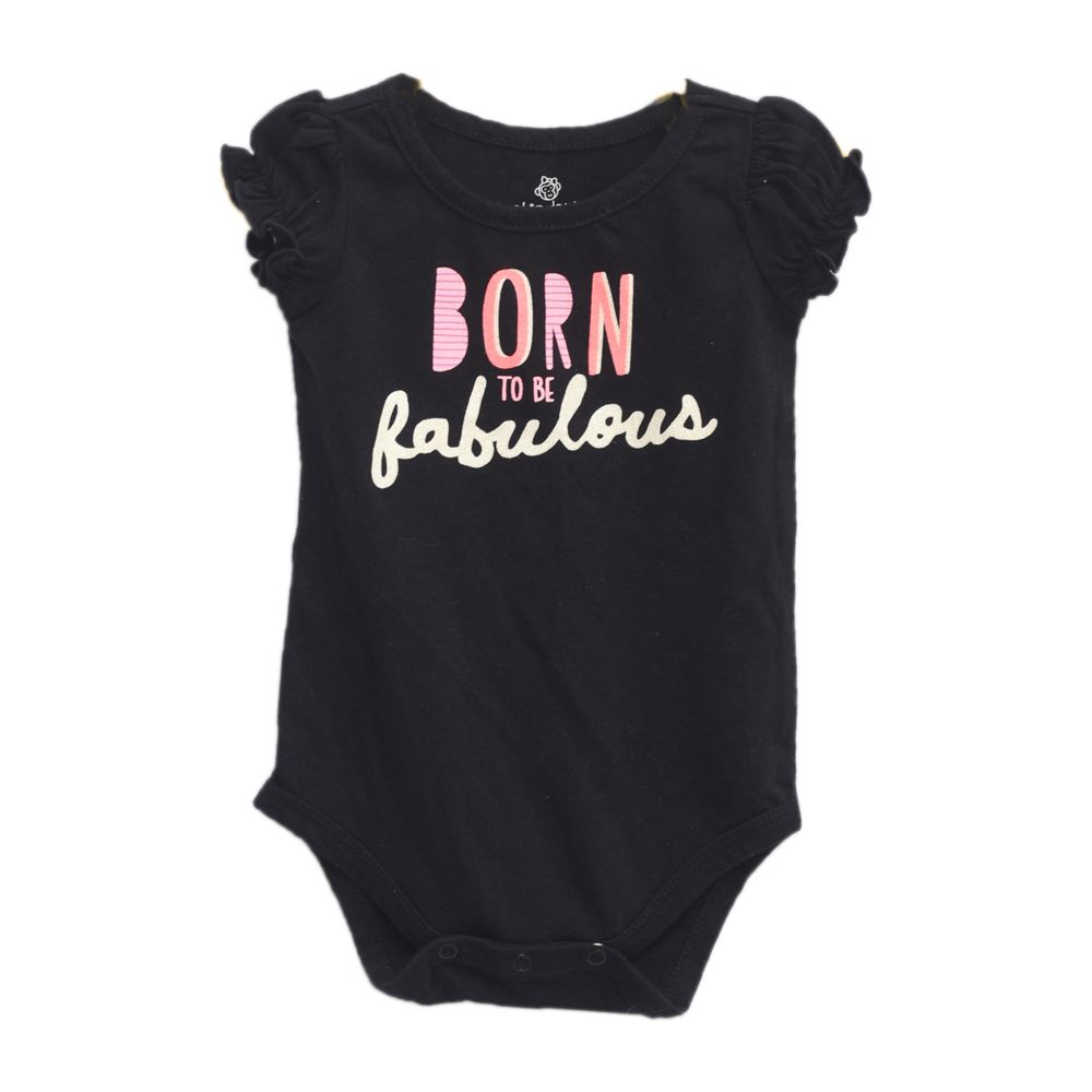 Boy's Born To Be Fabulous  Print Body Suit - Black
