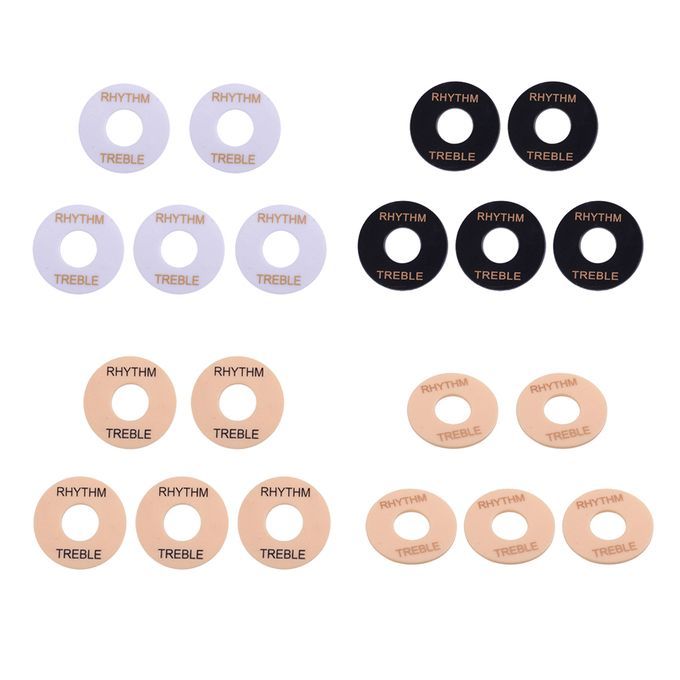 5x Guitar Toggle Switch Washer Plate Rhythm Treble Ring For Les White