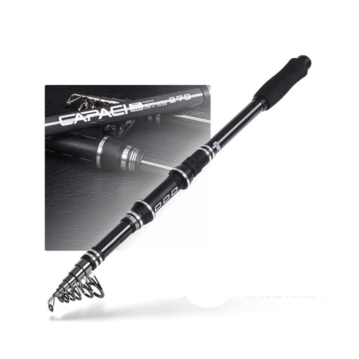 CAPACI Carp Fishing Rod Feeder Hard Carbon Fiber Telescopic Rod Black