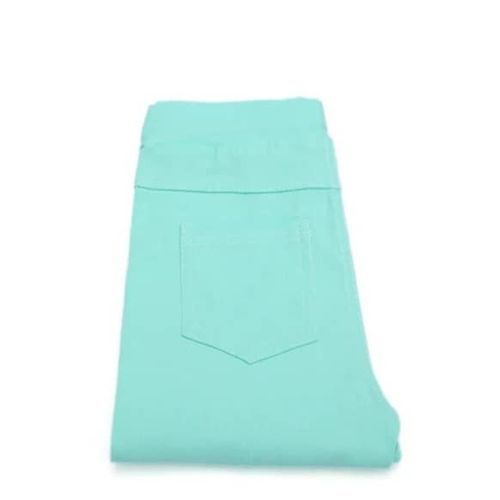 Girls Slim Fit Color Candy Chinos Jeggings-Blue