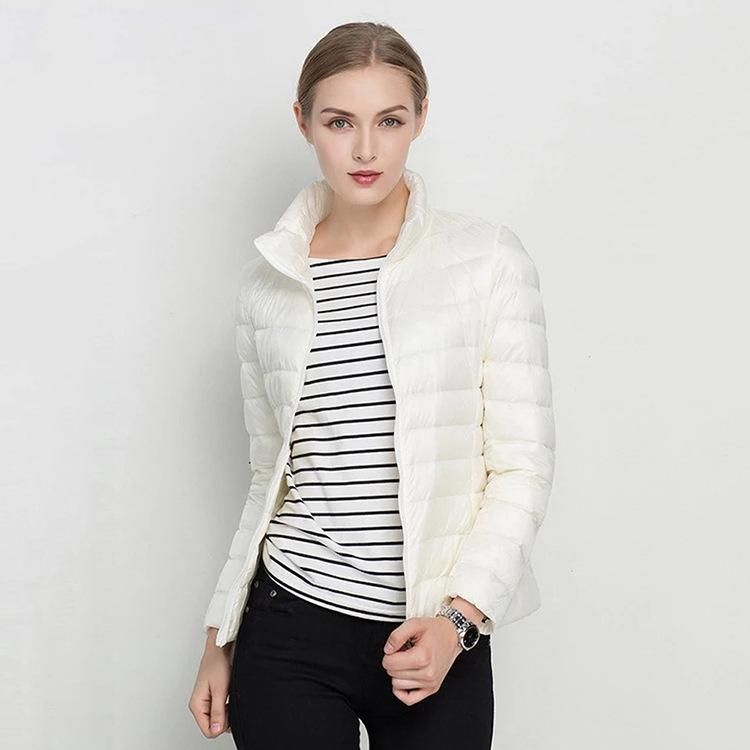 Women's Winter  2022 New Lightweight White Duck Down Standing Neck Slim Fit Women's Winter Down