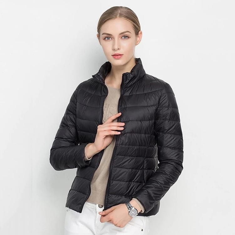 Women's Winter  2022 New Lightweight White Duck Down Standing Neck Slim Fit Women's Winter Down