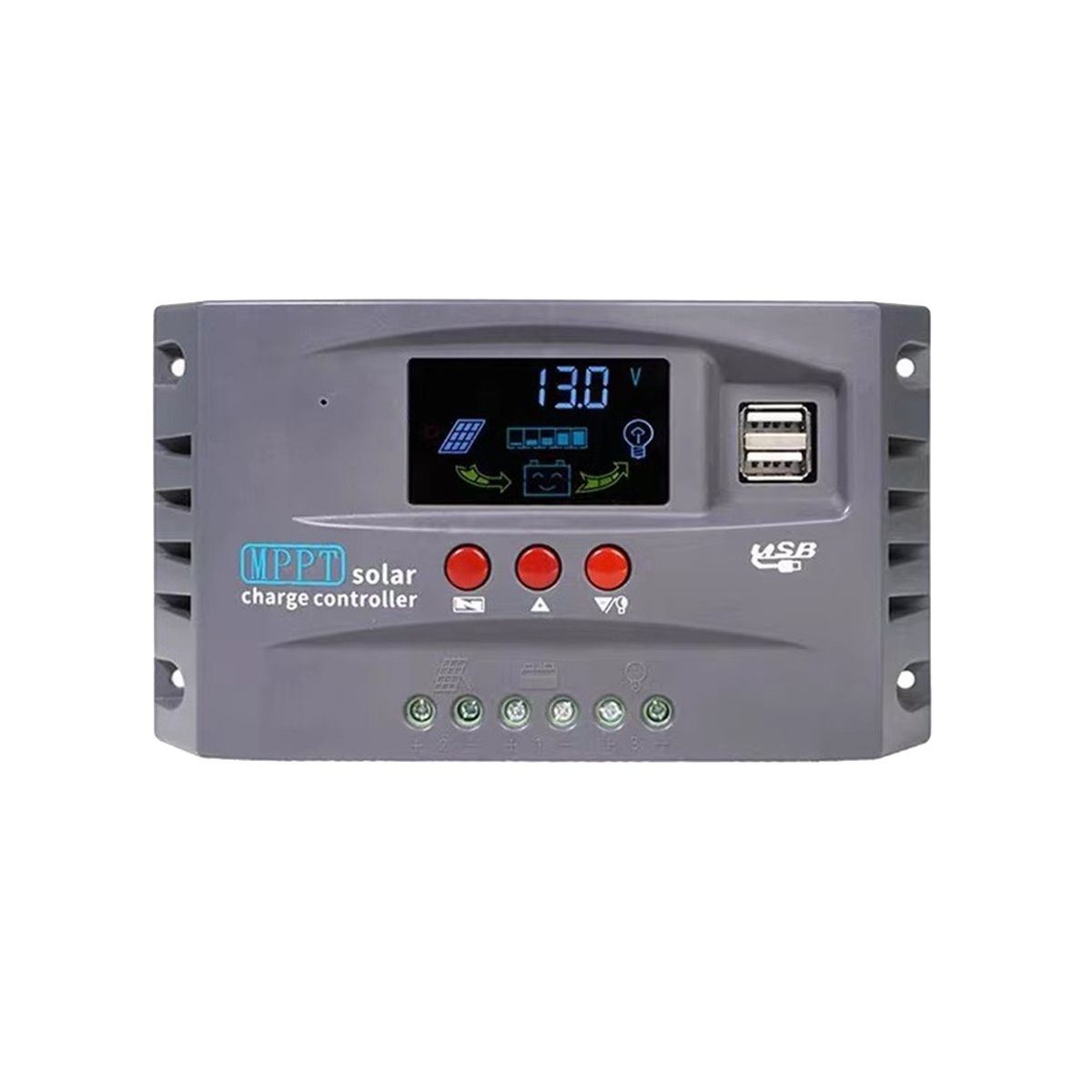 12V 24V MPPT Solar Charging Controller Smart Display Dual USB Voltage Stabilizing Controller Protection20A