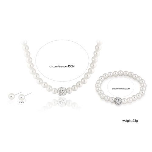 Freshwater  Pearl Crystal Butterfly Women's Fashion Necklace Suit